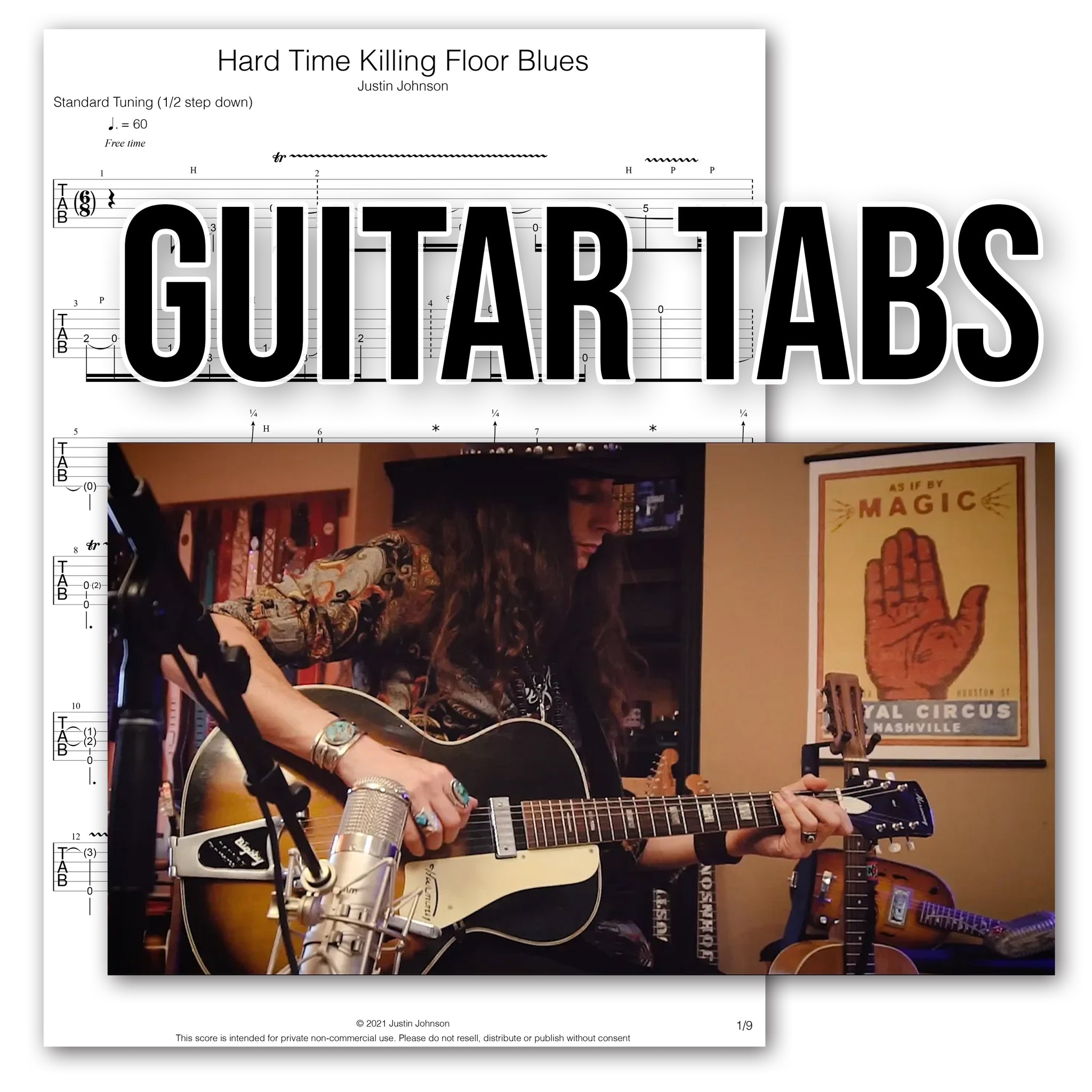 GUITAR TABS - "Hard Time Killing Floor Blues"