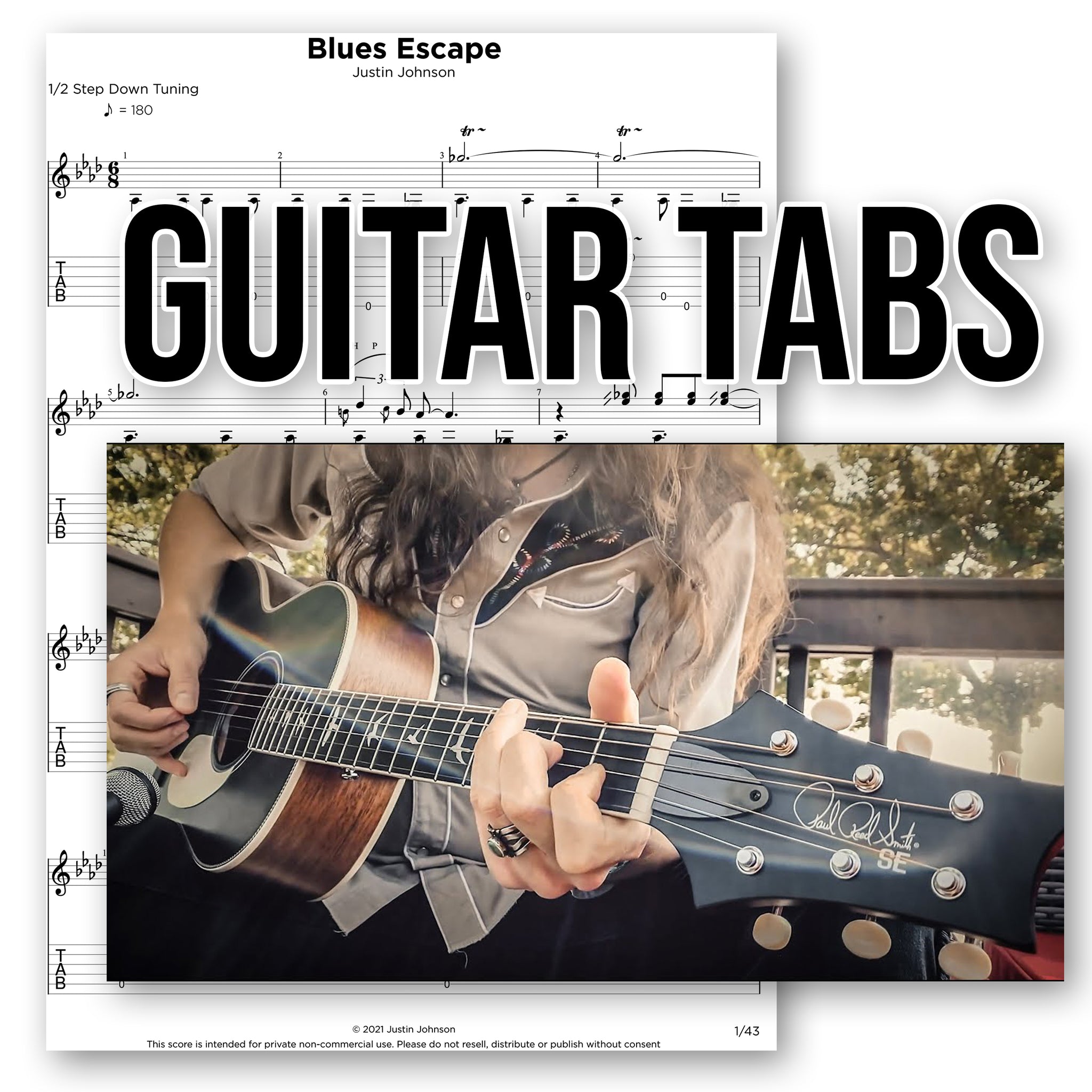 GUITAR TABS - "Blues Escape"