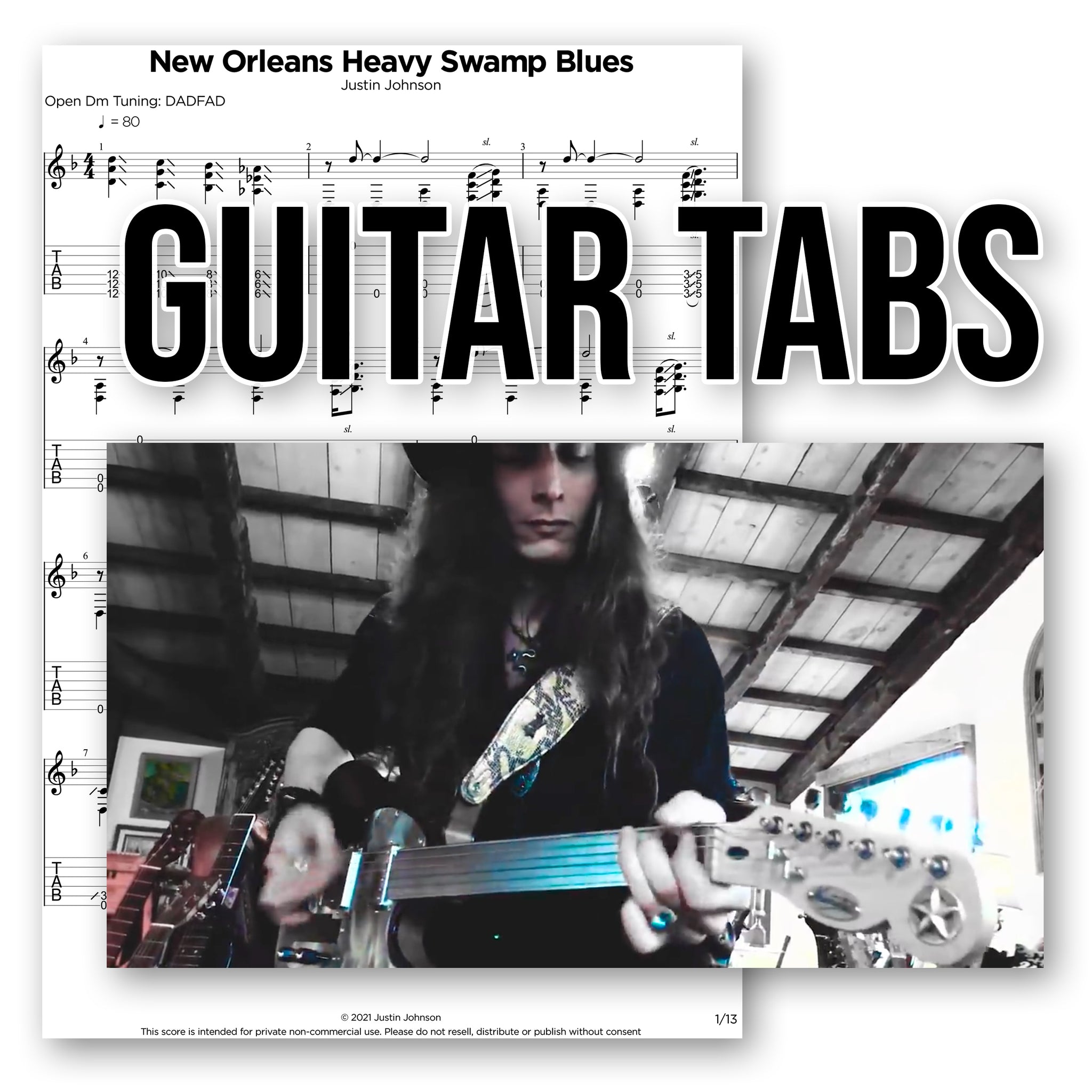 GUITAR TABS - "New Orleans Heavy Swamp Blues"