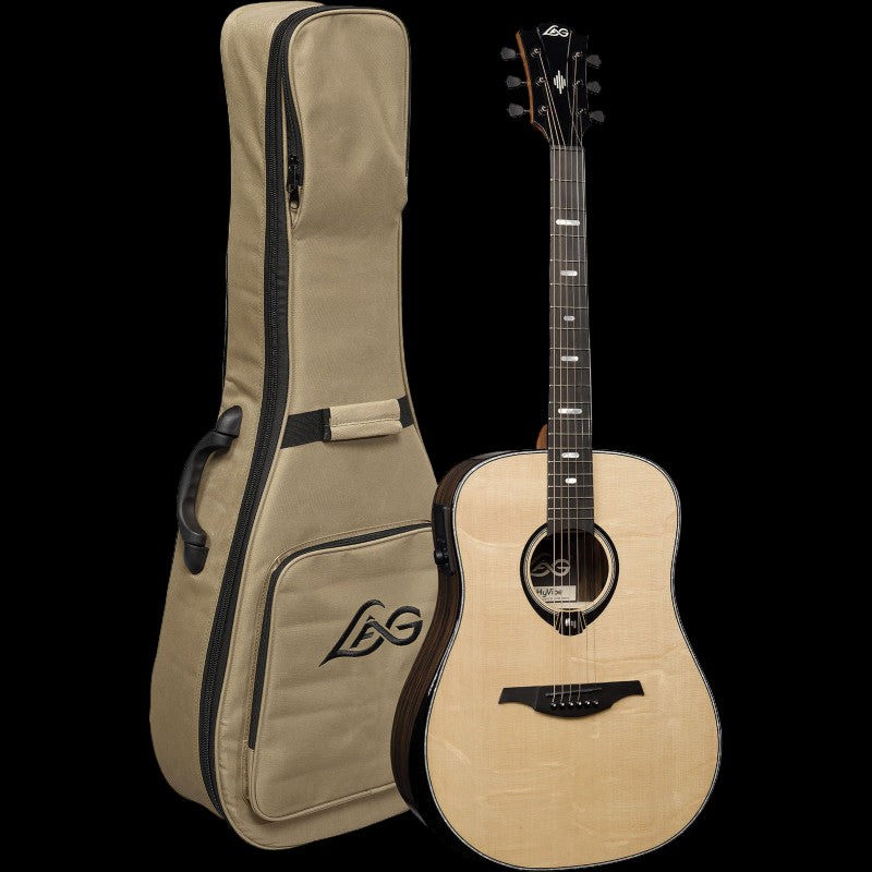 Lag Hyvibe HV50DE Premium Acoustic Dreadnought with Bevel – Justin