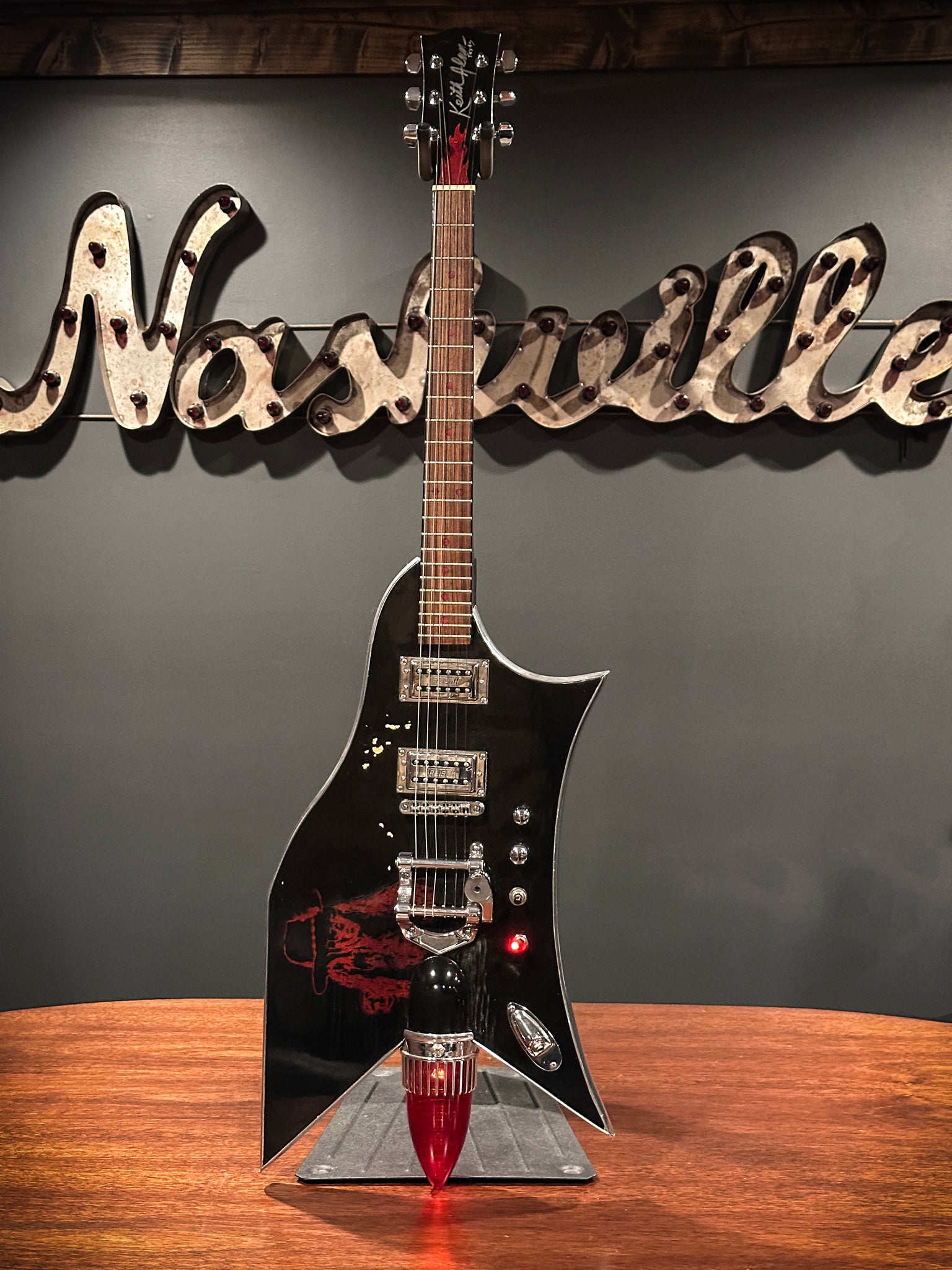 Custom Cadillac Tail-Fin Guitar with Working Light