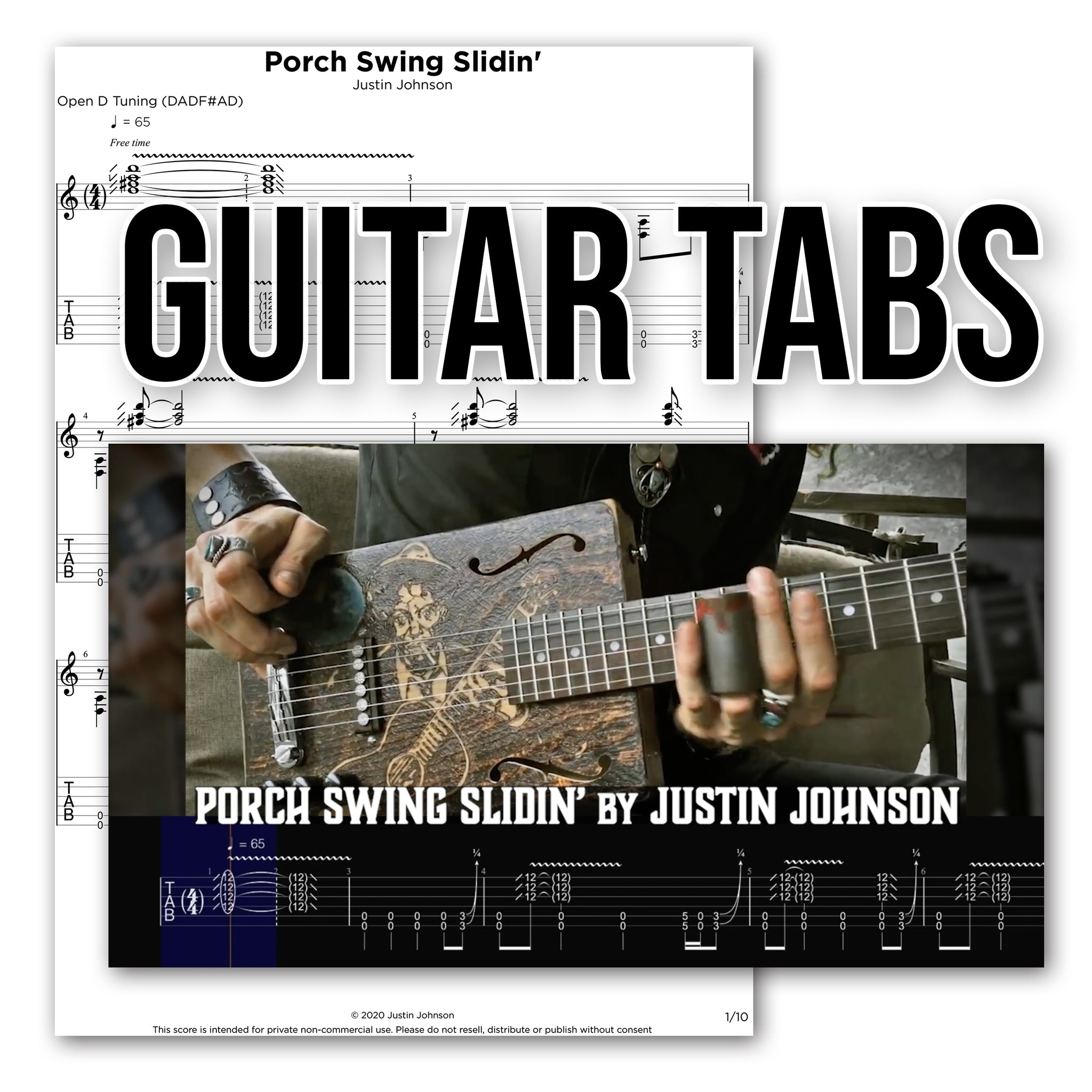 GUITAR TABS - "Porch Swing Slidin'"