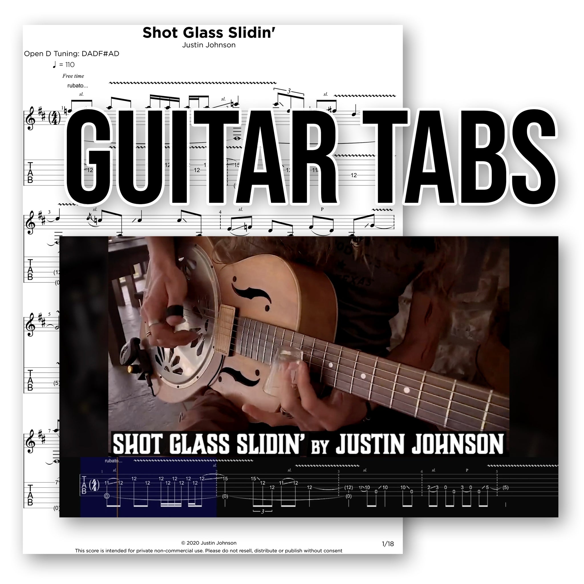 GUITAR TABS - "Shot Glass Slidin'"
