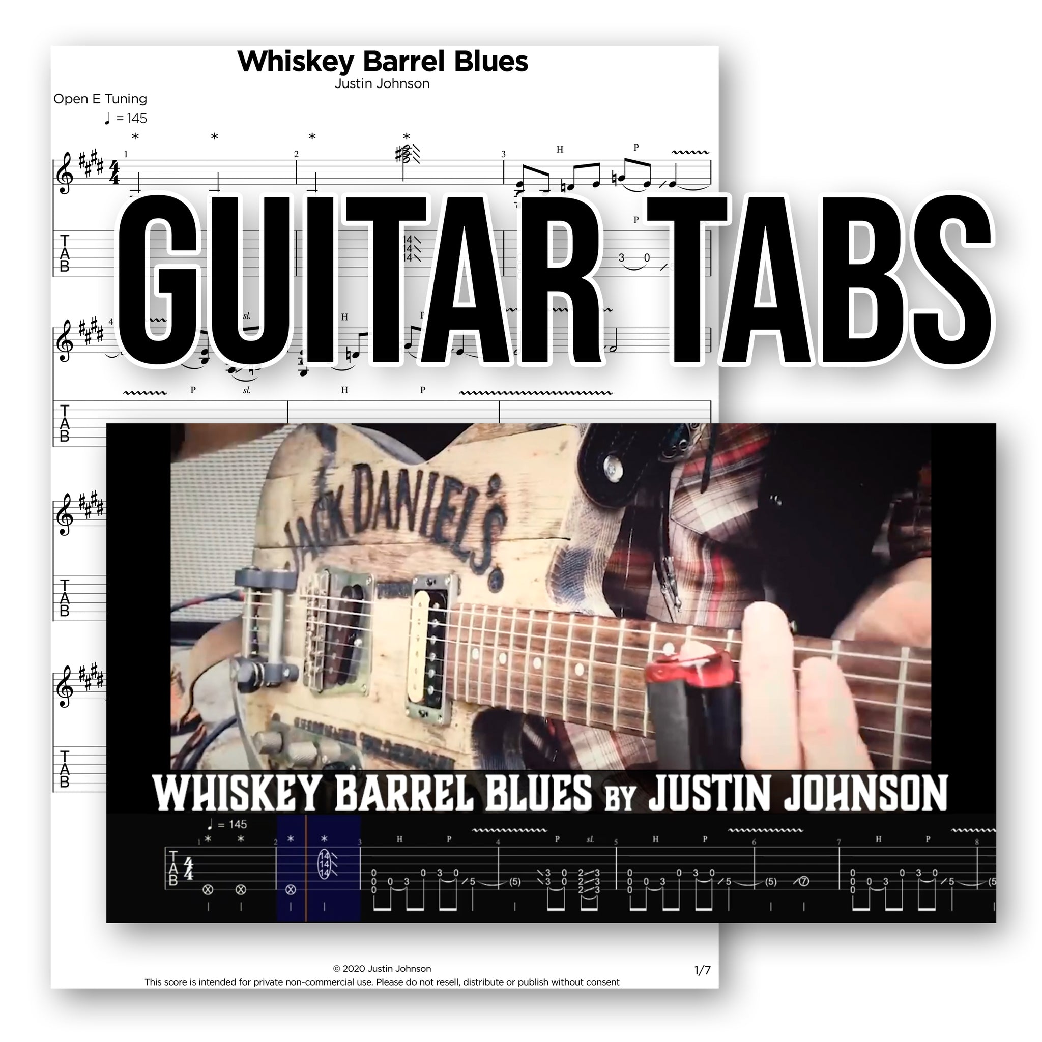 GUITAR TABS - "Whiskey Barrel Blues"