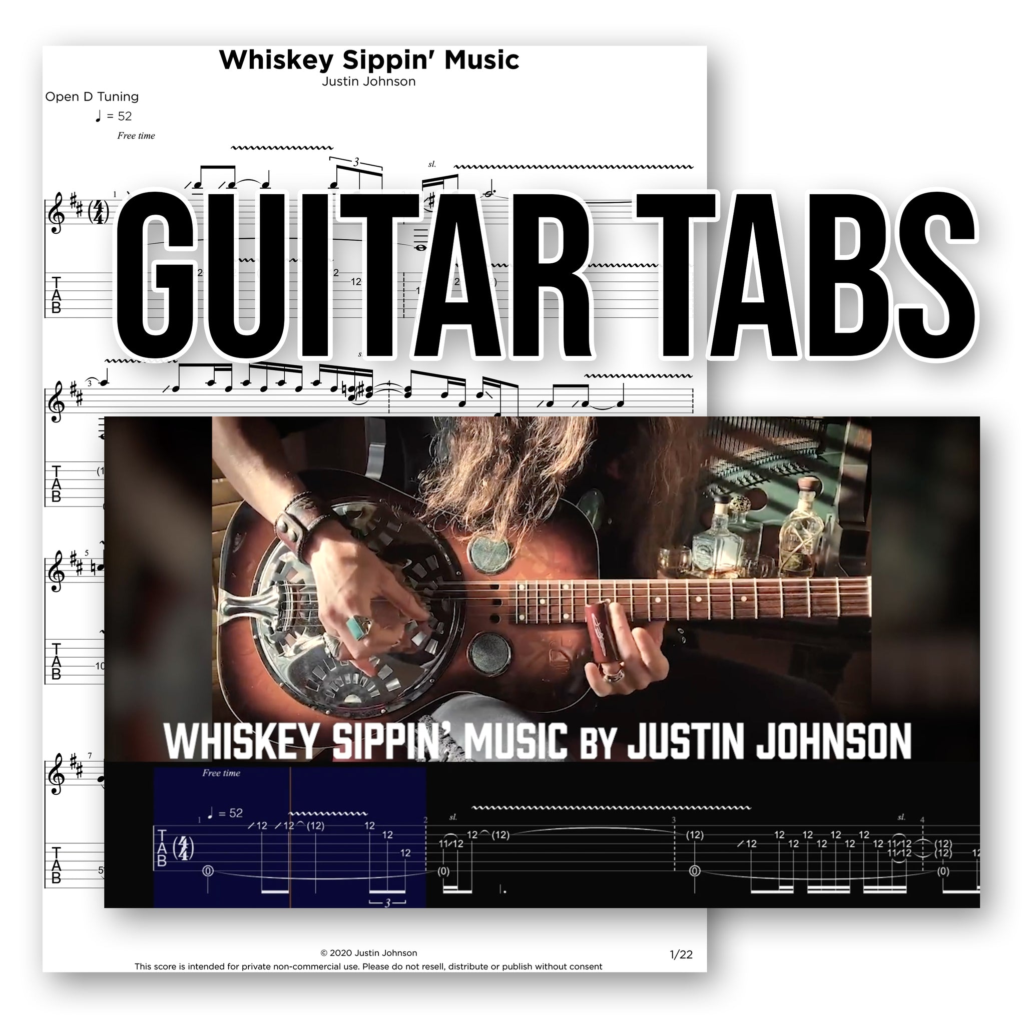 GUITAR TABS - "Whiskey Sippin' Music"